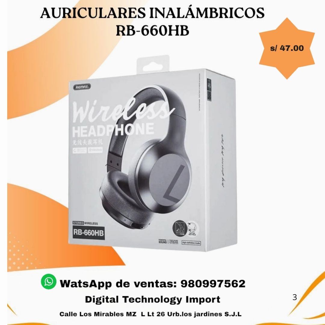 Auriculares Inalámbricos Remax RB-660HB
